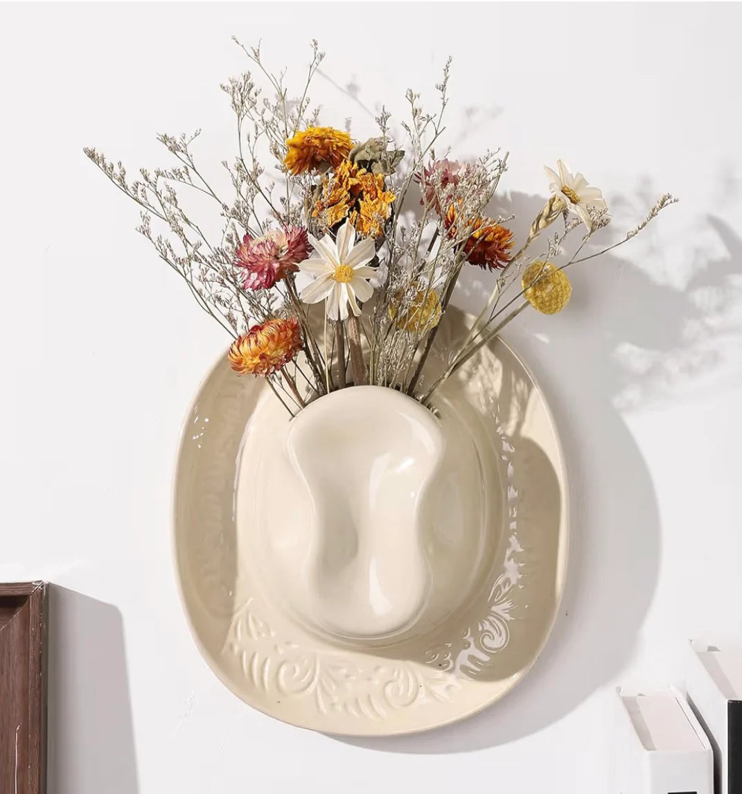 Cowboy Hat Flower Vase