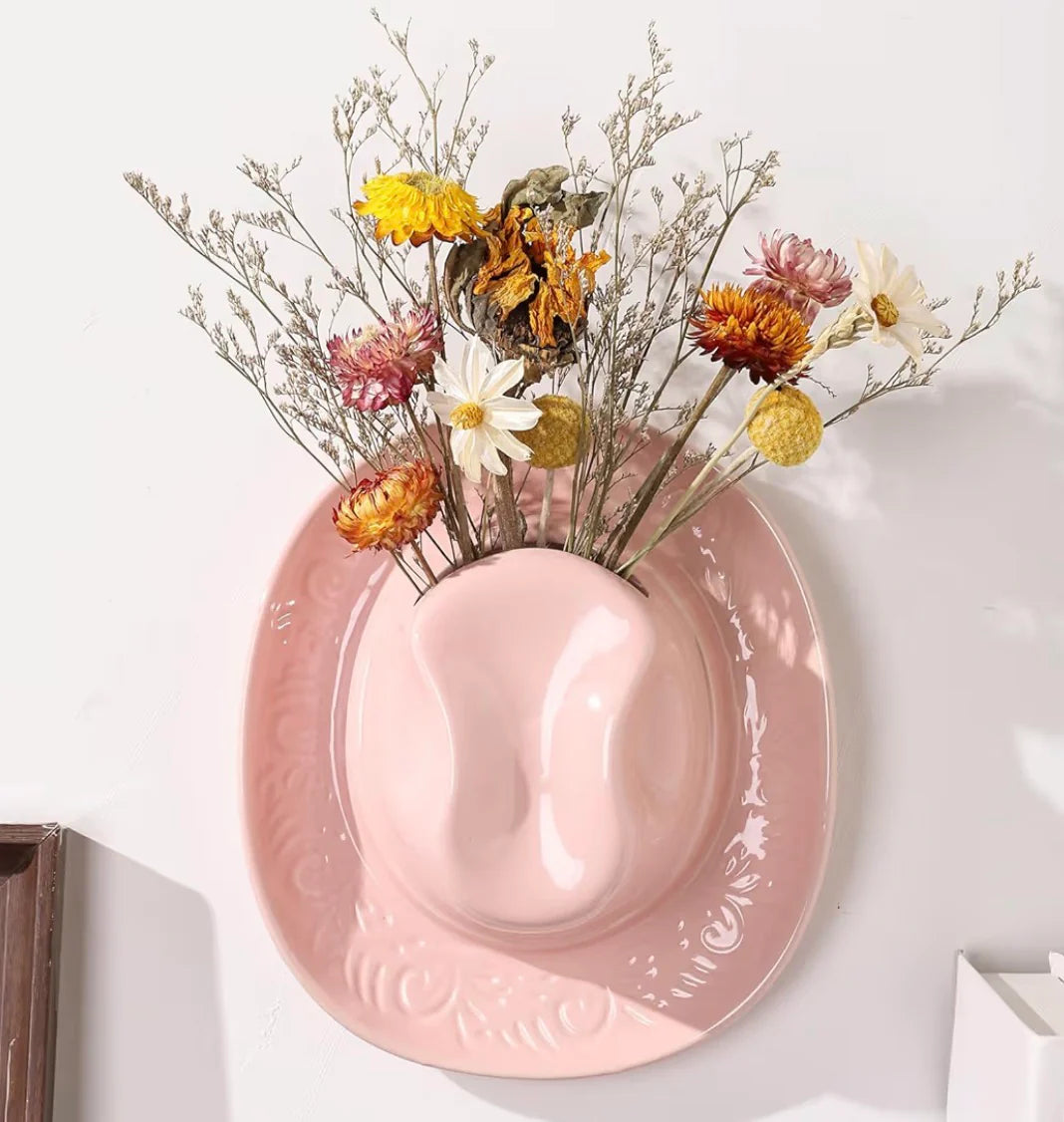 Cowboy Hat Flower Vase